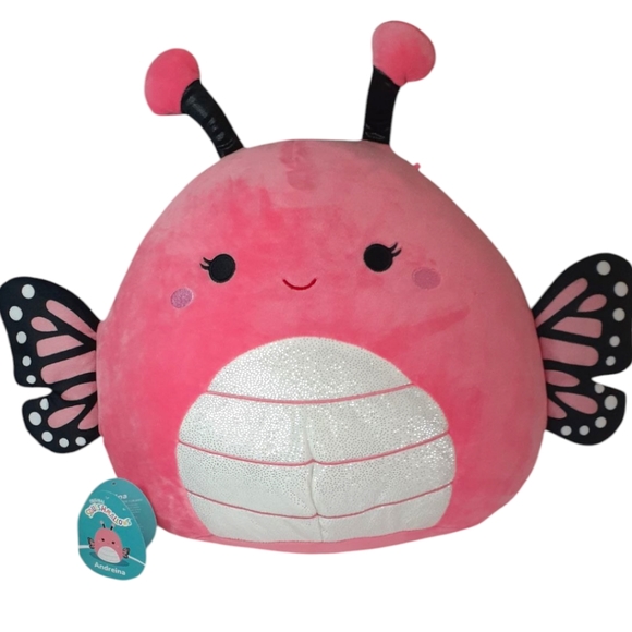 Squishmallows Other - NEW 14 Inch Squishmallows Andreina Pink Monarch Butterfly Plush Toy